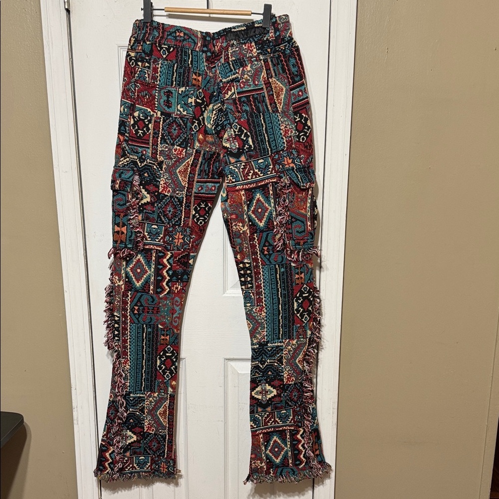 Vibrant Patterned Flare Pants NWT - image 3